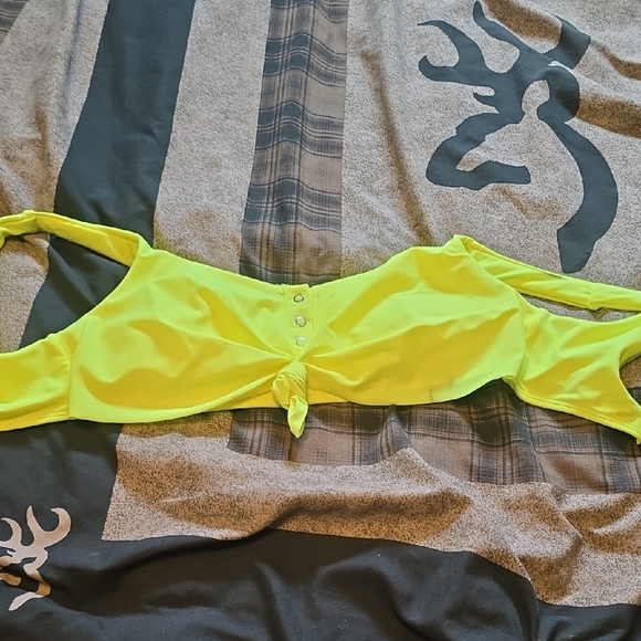 No Boundaries Other - No Boundaries Neon Yellow Swim Top with Front Tie New Wot Medium
